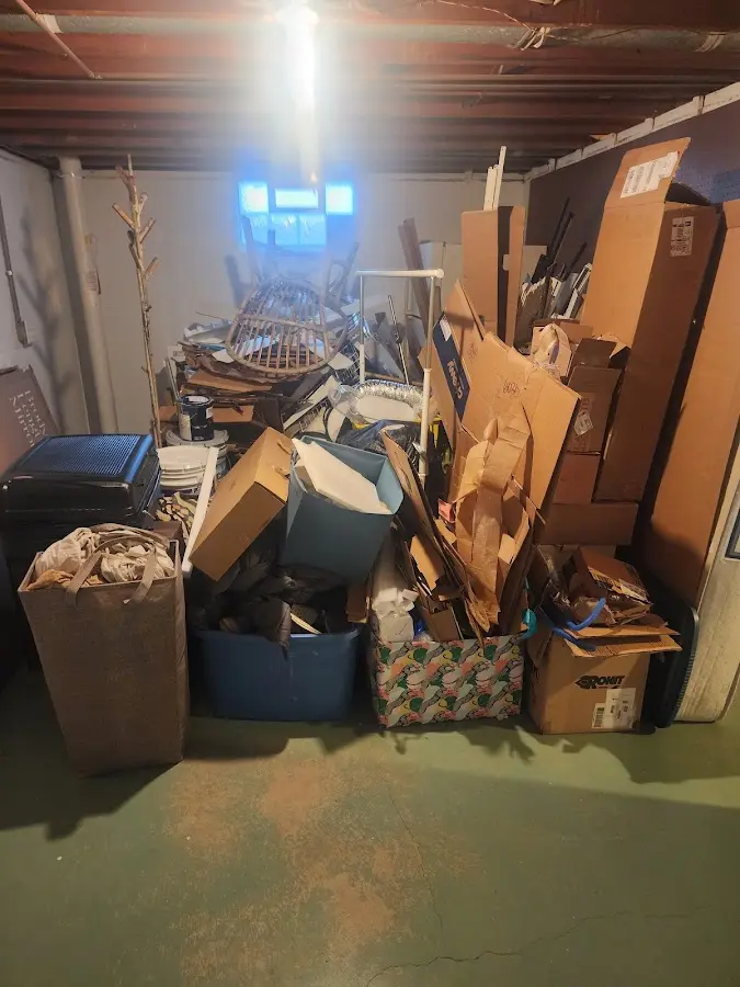 Roll-off dumpster container at job site for 20 Yard Dumpster Rental in Paupack